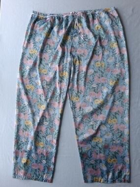 Pajama Pants Satin Floral George Plus Women's Size 3X